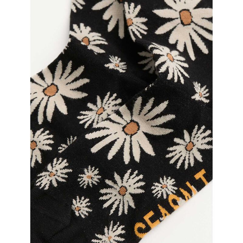 Seasalt Cornwall Bamboo Arty Socks - Daisy Scatter Onyx image number 1